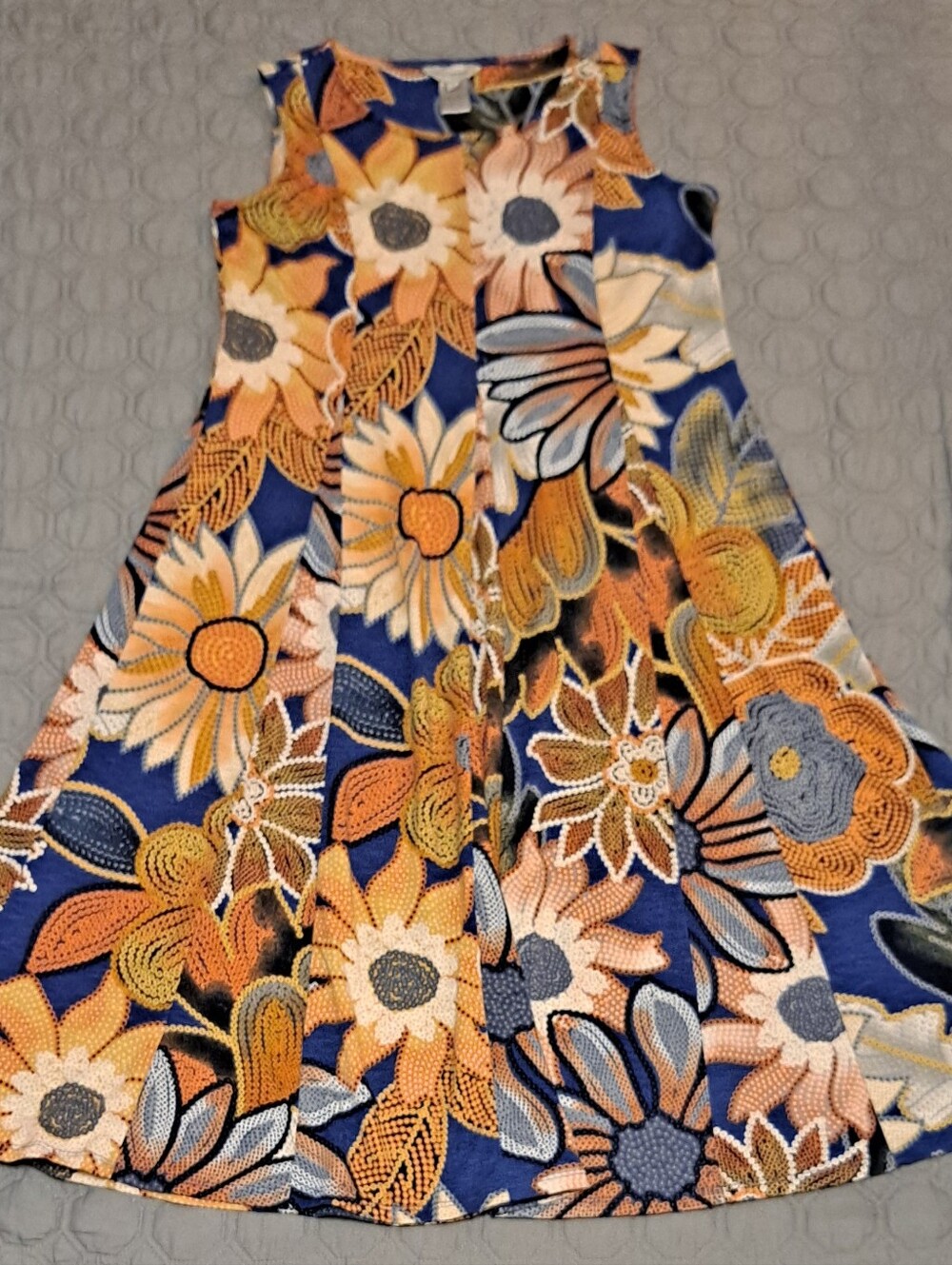 Multiples  Navy Blue Floral Tank  Sundress  Sz S